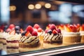 Berry cakes at the confectionery store