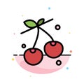 Berry, Cherry, Food, Spring Abstract Flat Color Icon Template