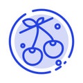 Berry, Cherry, Food, Spring Blue Dotted Line Line Icon