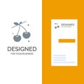 Berry, Cherry, Food, Spring Grey Logo Design and Business Card Template