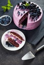 Berry chocolate sponge cake with cream cheese Royalty Free Stock Photo