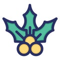 Berry, christmas, holly Isolated Vector icon which can easily modify or edit Royalty Free Stock Photo
