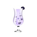 Berry compote, fruit drink in glass realistic vector illustration
