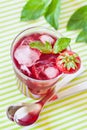 Berry compote with mint and strawberries