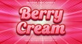 Berry Cream editable text effect template Royalty Free Stock Photo