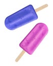 Berry cream popsicles isolated