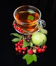berry cuts tea on black background Royalty Free Stock Photo