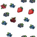 Berry Delicious And Vitamin Food Vector Seamless Pattern