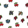Berry Delicious And Vitamin Food Vector Seamless Pattern