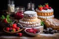 Berry dessert background homemade sweet food fruit tasty delicious sugar red cake pastry Royalty Free Stock Photo