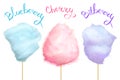 Berry-Flavored Cotton Candy on Stick Illustration Royalty Free Stock Photo