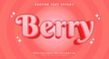 Berry fruit editable text effect Template Royalty Free Stock Photo
