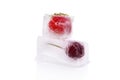 Berry fruit frozen in ice. Royalty Free Stock Photo