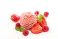 Berry fruit ice cream isolated on white Royalty Free Stock Photo