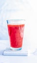 Berry fruit juice in glass, vegan smoothie with chia for diet detox drink and healthy natural breakfast recipe, organic exotic