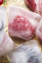 Berry fruits frozen in ice cubes Royalty Free Stock Photo