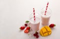 Berry and ice cream milkshake (smoothie) Royalty Free Stock Photo
