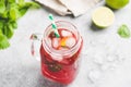 Berry ice tea with glass cup Royalty Free Stock Photo