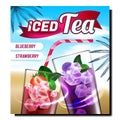Berry Iced Tea Creative Promotional Banner Vector