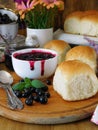 Berry jam and buns Royalty Free Stock Photo