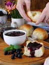 Berry jam and buns Royalty Free Stock Photo