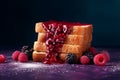 Berry jam toast stack. Generate Ai Royalty Free Stock Photo