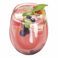 berry mint lemonade in glass