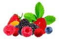 Berry mix isolated on a white background Royalty Free Stock Photo