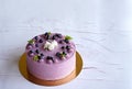 berry mousse cake with fresh berries