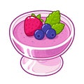 Berry mousse drawing Royalty Free Stock Photo