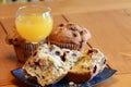 Berry muffin with orange juice Royalty Free Stock Photo