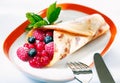 Berry pancake dessert Royalty Free Stock Photo