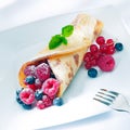 Berry pancake sprinkled with sugar Royalty Free Stock Photo