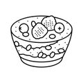 berry parfait sweet food line icon vector illustration