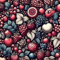 Berry Patterns Repeating patterns featuring various berry design