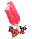 Berry popsicle Ice-cream. Summer flavor