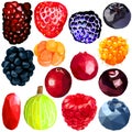 Berry set in low poly style Royalty Free Stock Photo