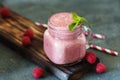 Berry smoothie with fresh raspberry and blueberry Royalty Free Stock Photo