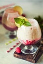 Berry smoothie with fresh raspberry Royalty Free Stock Photo