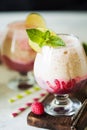 Berry smoothie with fresh raspberry Royalty Free Stock Photo