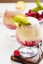 Berry smoothie with fresh raspberry Royalty Free Stock Photo