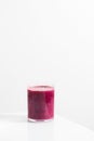 Berry smoothie in a glass. Detox, healthy eating. Copy space.