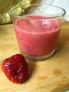 Berry smoothie on milk with bran and honey.