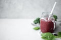 berry smoothie with spinach and chia seeds Royalty Free Stock Photo