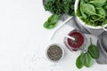 berry smoothie with spinach and chia seeds Royalty Free Stock Photo