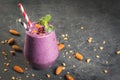 Berry smoothies with granola