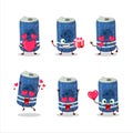 Berry soda can cartoon character with love cute emoticon Royalty Free Stock Photo