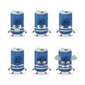Berry soda can cartoon character with various angry expressions