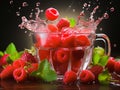 Berry splash, aromatic tea made from fresh berries with mint.. Generated by AI.