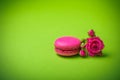 Berry spring color macaroon food background